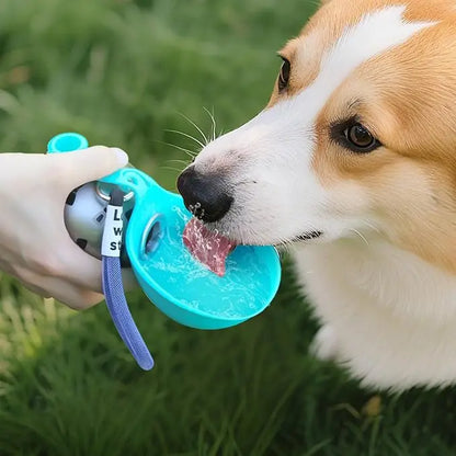 Portable Dog Water Bottle with Flip-Out Bowl – Leak-Proof Travel Water Dispenser for Walks & Hikes