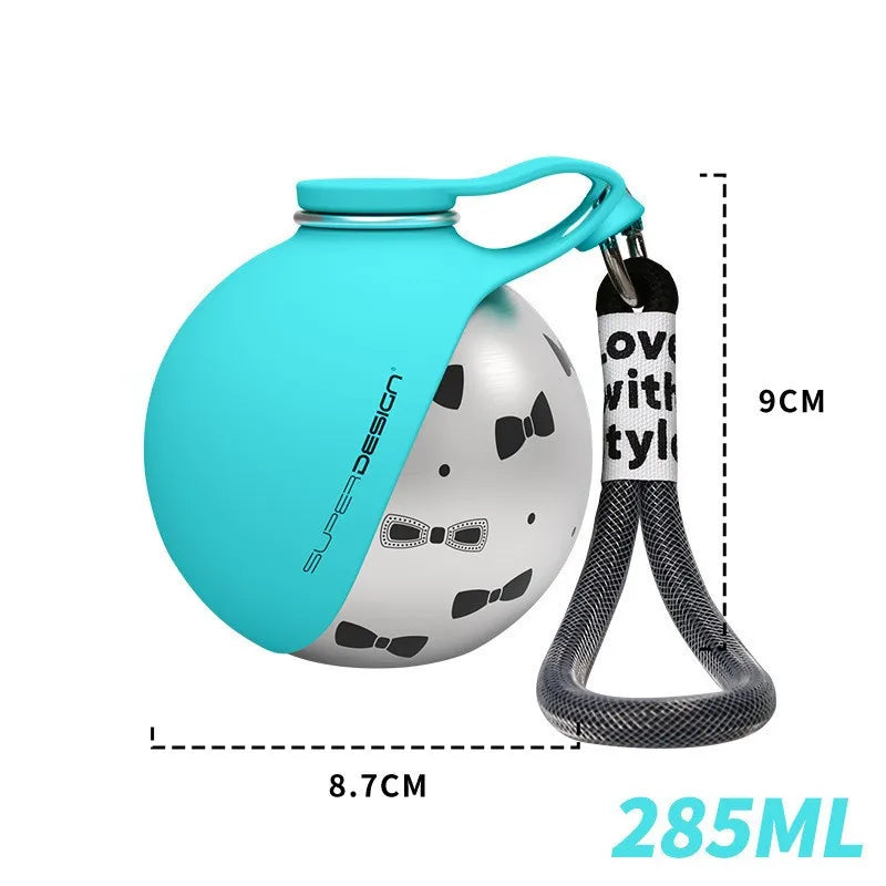 Portable Dog Water Bottle with Flip-Out Bowl – Leak-Proof Travel Water Dispenser for Walks & Hikes