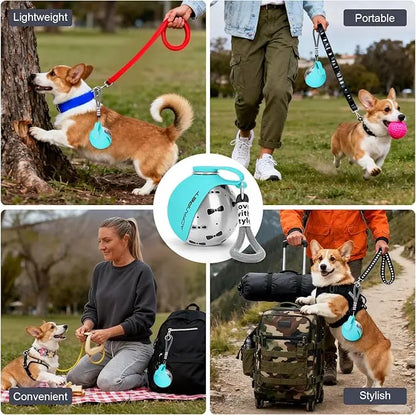 Portable Dog Water Bottle with Flip-Out Bowl – Leak-Proof Travel Water Dispenser for Walks & Hikes