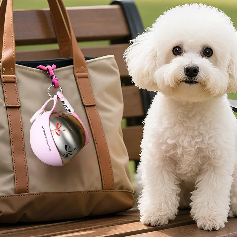 Portable Dog Water Bottle with Flip-Out Bowl – Leak-Proof Travel Water Dispenser for Walks & Hikes
