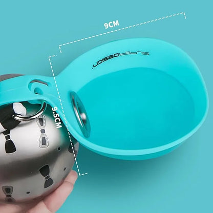 Portable Dog Water Bottle with Flip-Out Bowl – Leak-Proof Travel Water Dispenser for Walks & Hikes