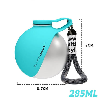 Portable Dog Water Bottle with Flip-Out Bowl – Leak-Proof Travel Water Dispenser for Walks & Hikes